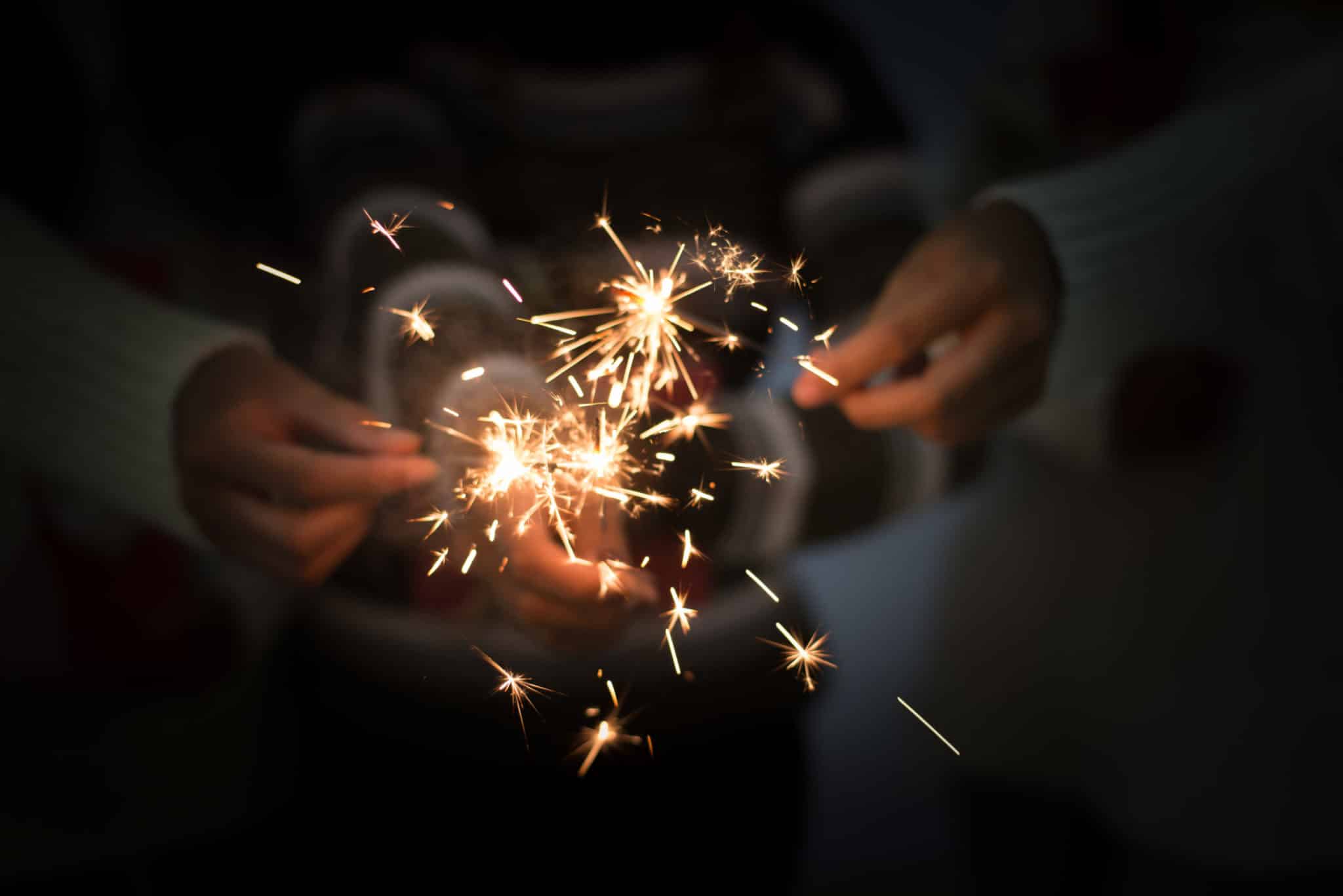 Sparkler for New Year Sober Celebration